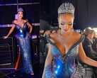 The elaborate dress is made from 3D printed parts and Swarovski crystals (Image Source: Gert-Johan Coetzee via Facebook )