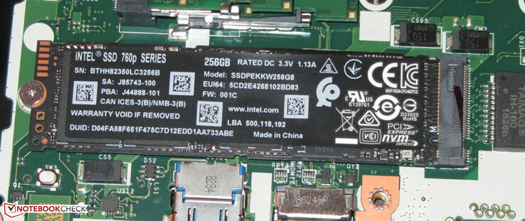 An SSD serves as the system drive.