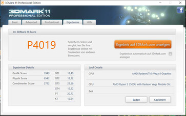 3DMark 11 (Vega 8, SF314-41)