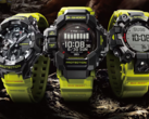 From left to right, Casio G-Shock GR-B300RY-1A9, GPR-H1000RY-1A9, and the GW-9500MRY-1A9. (Image source: Casio)