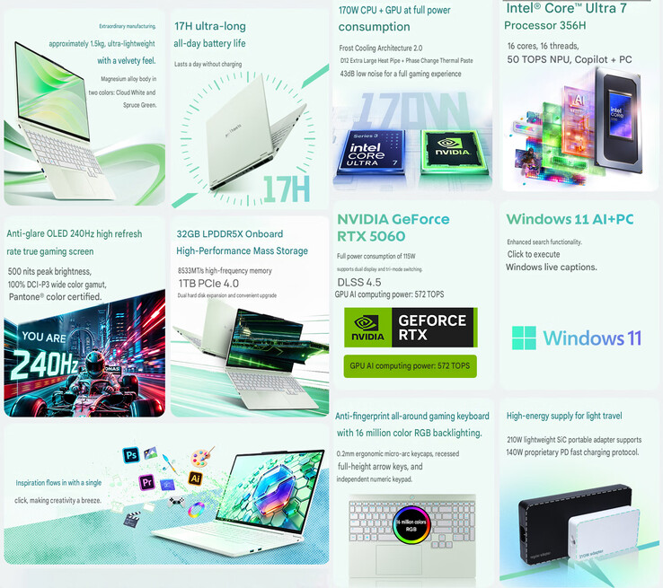 Core highlights of the laptop (machine translated)