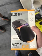 Glorious Model O3 gaming mouse leak box front. (Image source: @therightclicks on X)
