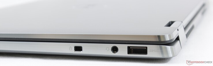Right: Wedge lock, 3.5 mm combo audio, USB 3.2 Gen. 1 Type-A