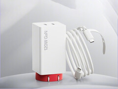 The two new chargers will launch alongside the Ace 6 Ultra. Pictured: the 120W GaN charger with the bundled cable.