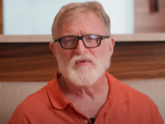 A screengrab from Gabe Newell's prerecorded video message for the International 2025 (image source: DotaCinema YT)