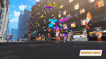 Clearing crime scenes of crooks and villains fills the "Peace Level" bar, decreasing the crime rate. (Image source : Superhero Simulator Steam page)