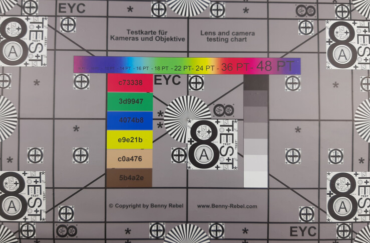 Test chart – perfect lighting