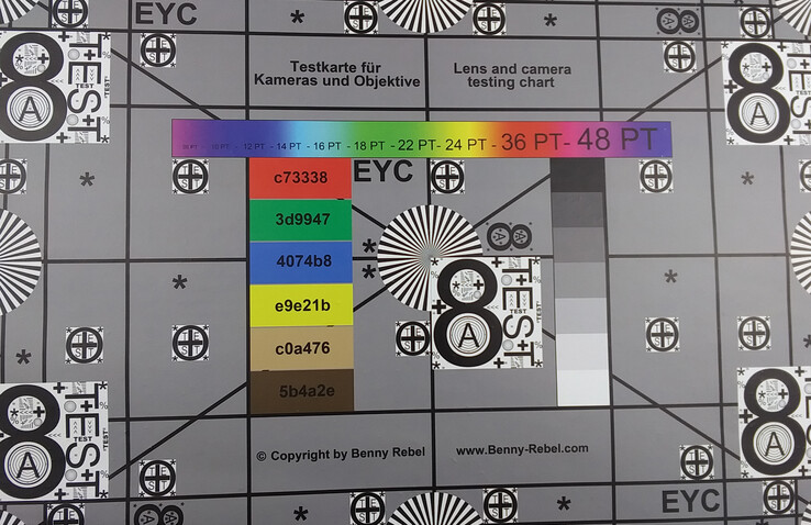 Test chart - Perfect lighting