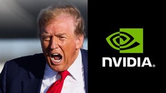 President Donald Trump and Nvidia (Image source: Brendan McDermid, Reuters, and Nvidia; edited)