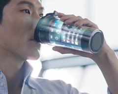 Smart coffee cup featuring flexible display technology (Source: Samsung Display)