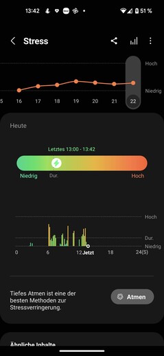 Pressing on the values leads in each case to the submenu with the details