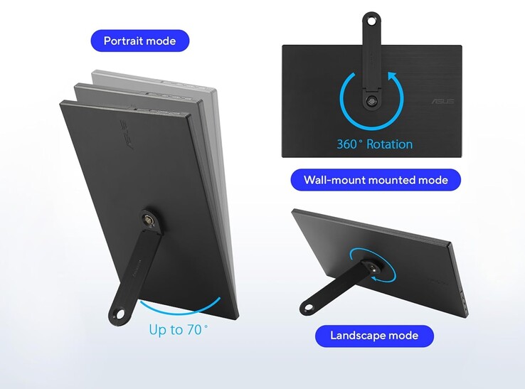 The Asus ZenScreen portable monitor features a 360° stand.