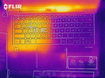 Heat distribution of the topside (at idle)