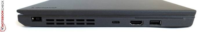 left side: power supply, USB Type-C, HDMI, USB 3.0
