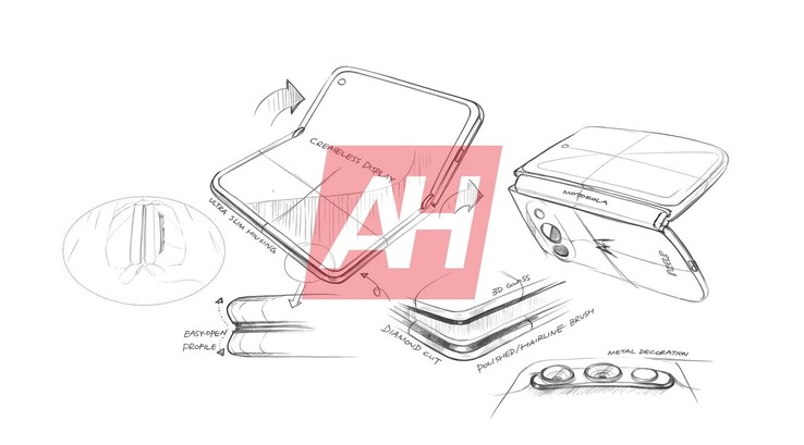 The leaked sketches claim a creaseless display.