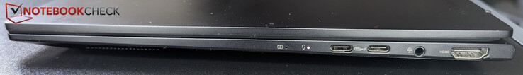 Right: USB-C (USB 4, up to 40 Gb/s), USB-C (USB 3.2 Gen 2, 10 Gb/s)
