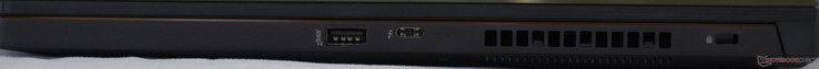 Right: USB 3.1 Gen 2, Thunderbolt 3, Kensington Lock