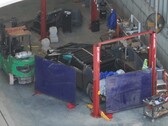 Drone fly-over shots of the Tesla Cybertruck confirm that crash testing is at least partially underway. (Image source: @JoeTegtmeyer on X)