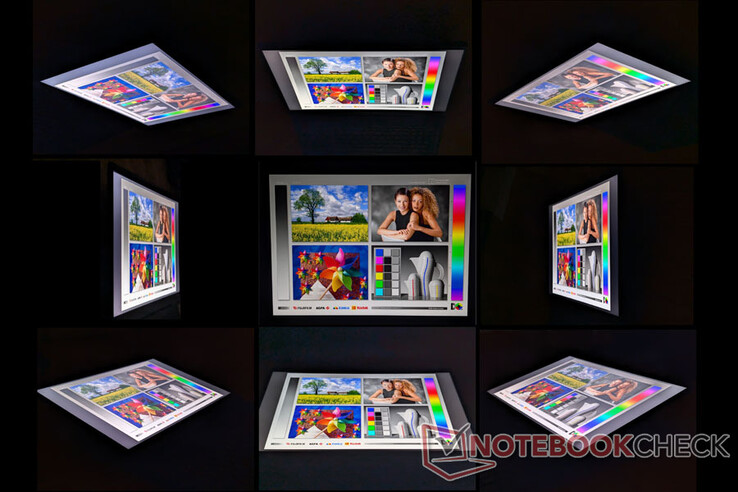 Wide IPS viewing angles. Colors and contrast degrade only from extreme angles