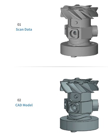 The point data produced by the Simscan-E scanner can be used to quickly create models that can be printed by 3D printers. (Image source: Scantech)