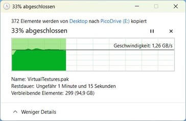 Copy start up to approx. 40 s: 1.3 GB/s