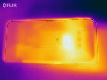 Heat map of the back of the device under load