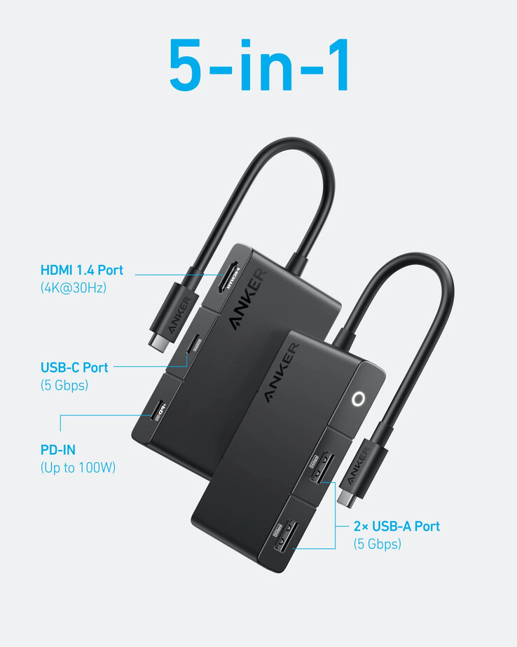 The new Anker 332 USB-C Hub. (Image source: Anker)