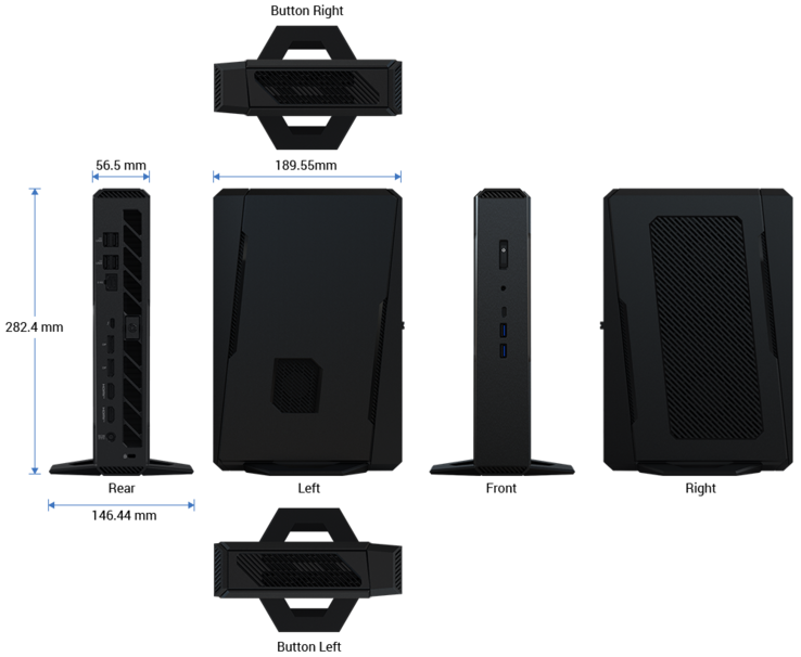 Asus NUC 15 Performance dimensions (image source: Asus)