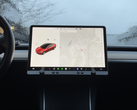 The Ctrl-Bar is a physical button accessory which attaches to the central screen on a Tesla Model Y or Model 3. (Image source: Indiegogo)