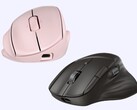 The HP Tilt Ergonomic Mouse 720M and the HP Ultra-Fast Scroll Wireless Mouse have supercapacitors in place of batteries. (Image source: HP)