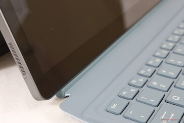 The keyboard base cannot be angled or tilted unlike on the Surface Pro which has additional magnets