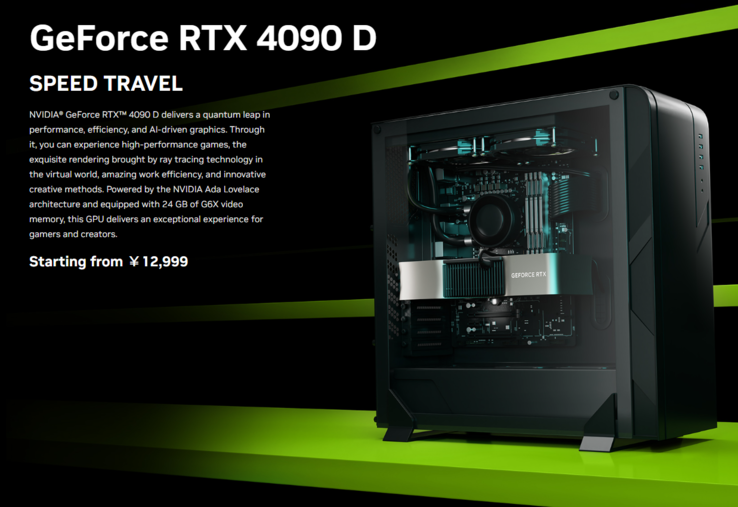 The NVIDIA RTX 4090D goes on sale this month in China. (Source: NVIDIA)