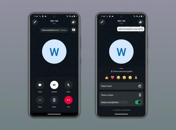 The noise cancellation feature can be enabled or disabled by a user.