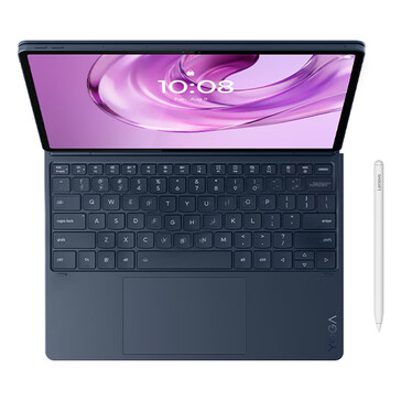 Lenovo Yoga Tab Plus Gen 2 with its keyboard and stylus for productivity