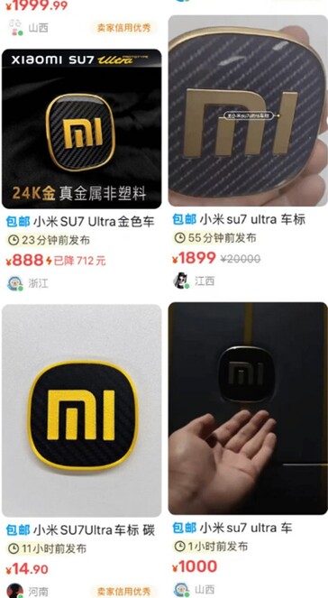 People are already hawking gold-plated SU7 Ultra badges