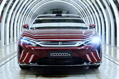 A BYD Da Han has rolled off the production line in China, marking the 10 millionth vehicle produced in the Dynasty series