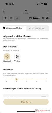 Efficiency and cutting height - Dreame A1 review