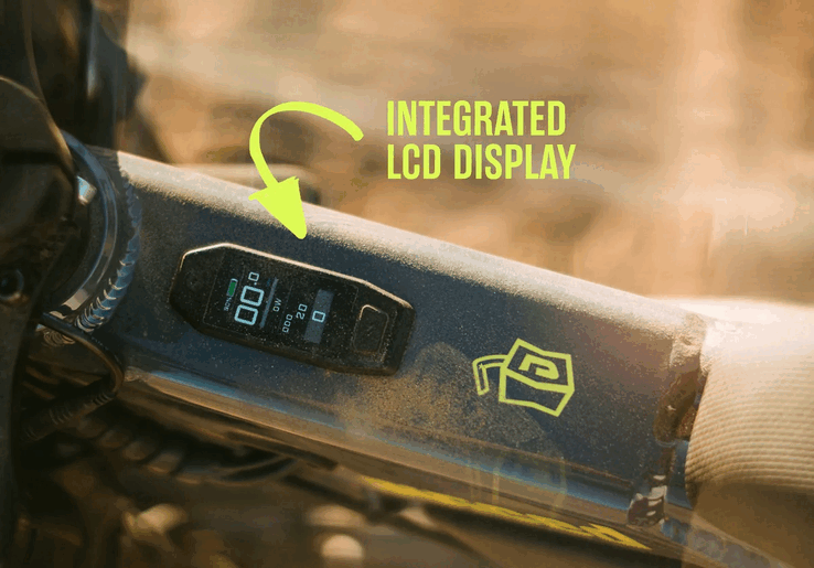 The e-bike ships with an integrated LCD display