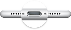 Lightning connector on iPhone 7 smartphone