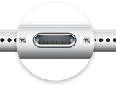 Lightning connector on iPhone 7 smartphone