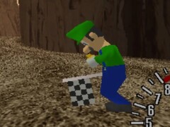 Mario&#039;s brother Luigi in his classic green and blue outfit has been found in Sega GT for the Sega Dreamcast console (Image: CombyLaurent1)