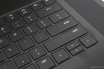 Shift key is now longer at the expense of smaller Up and Down arrow keys