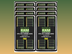 A render of Nemix's 4TB 16-module DDR5 RDIMM kit (image source: Nemix)