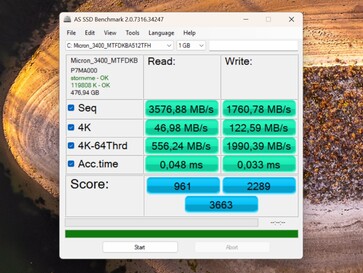 Performance after the driver update with my primary 512GB SSD.