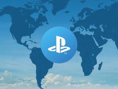 PlayStation account logo shown on world map