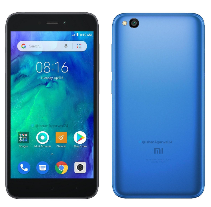 The Redmi Go also comes in blue. (Source: Twitter/Ishan Agarwal)