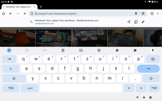 Keyboard in landscape mode