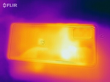 Heat map of the back of the device under load