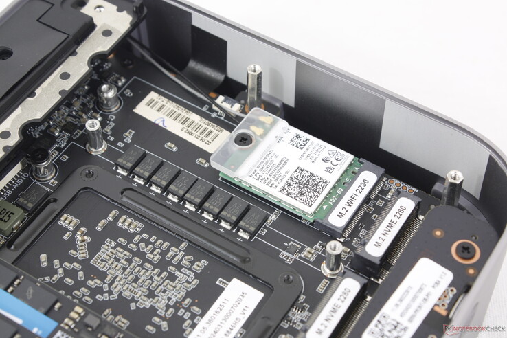 Removable WLAN module sits underneath the M.2 SSDs