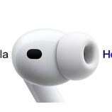 Artistic representation of AirPods Pro 3 translating Spanish to English. (Image source: Apple)
